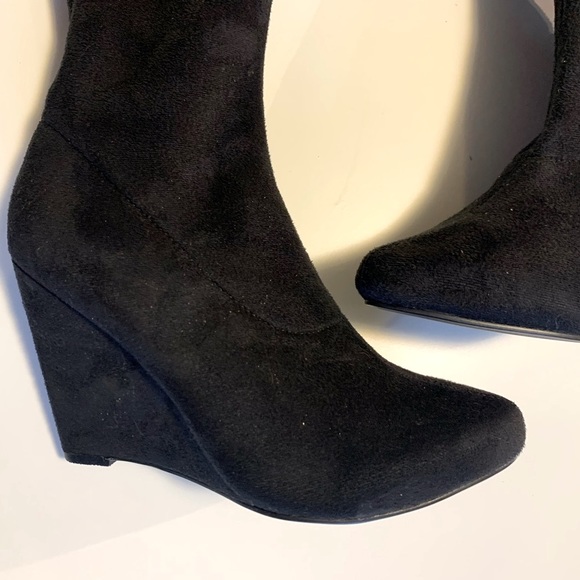 ASOS Wedge Over-the-Knee Black Boots - Picture 4 of 8